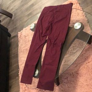 High waist burgundy work pants (old navy)
